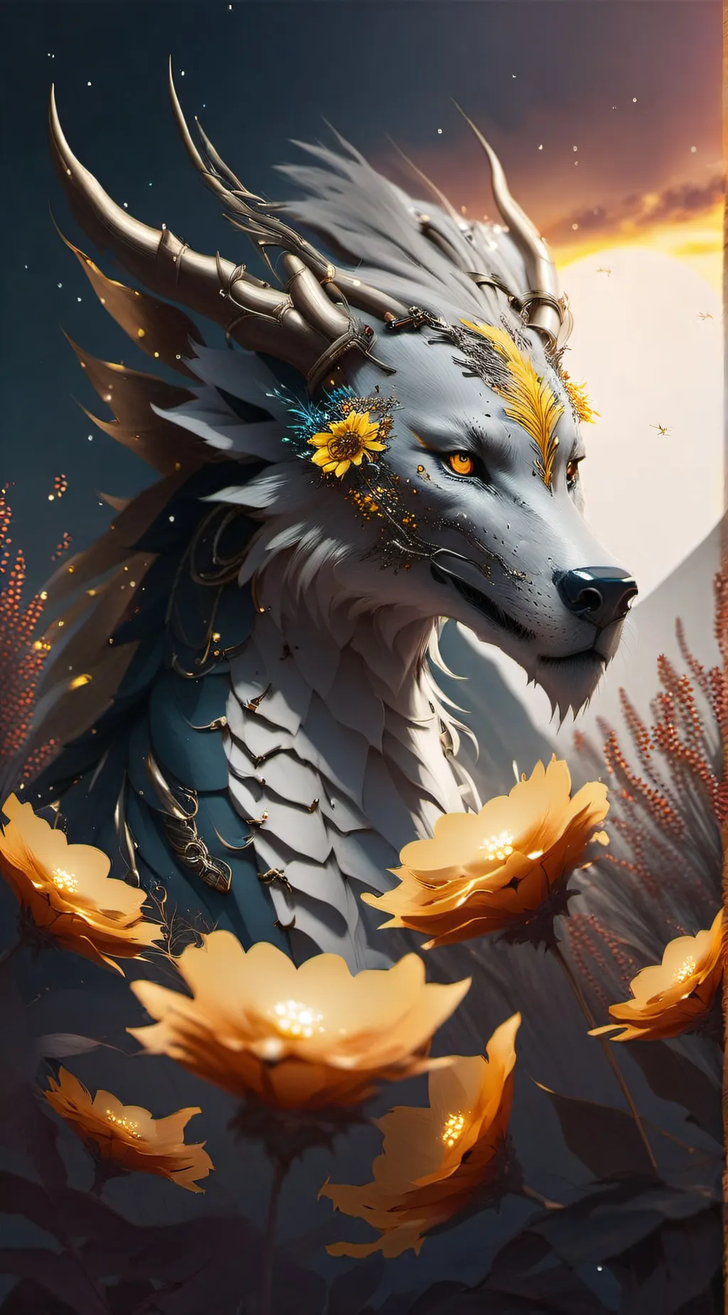 ai character: Sun storm  background