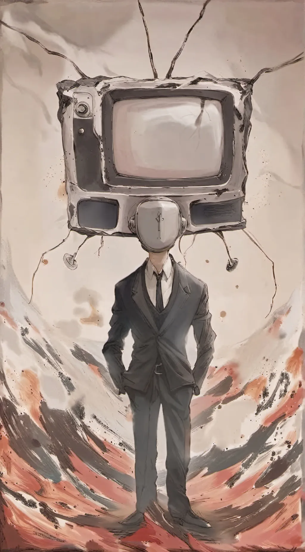 ai character: tv man background