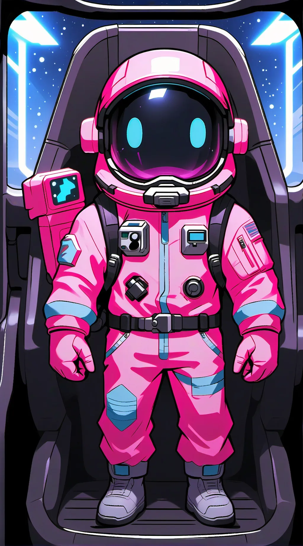 ai character: pink background