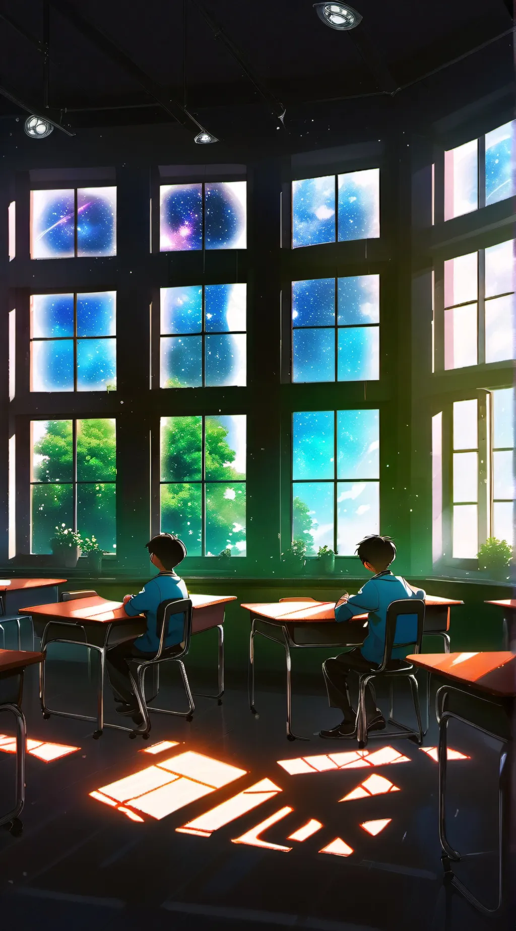 ai character: brand new school background