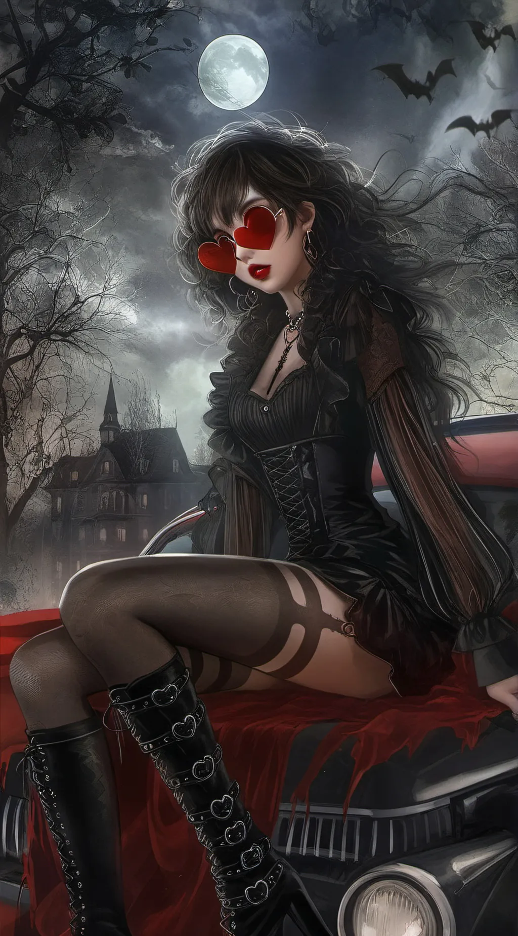 ai character: Esmee 🦇❤️ background