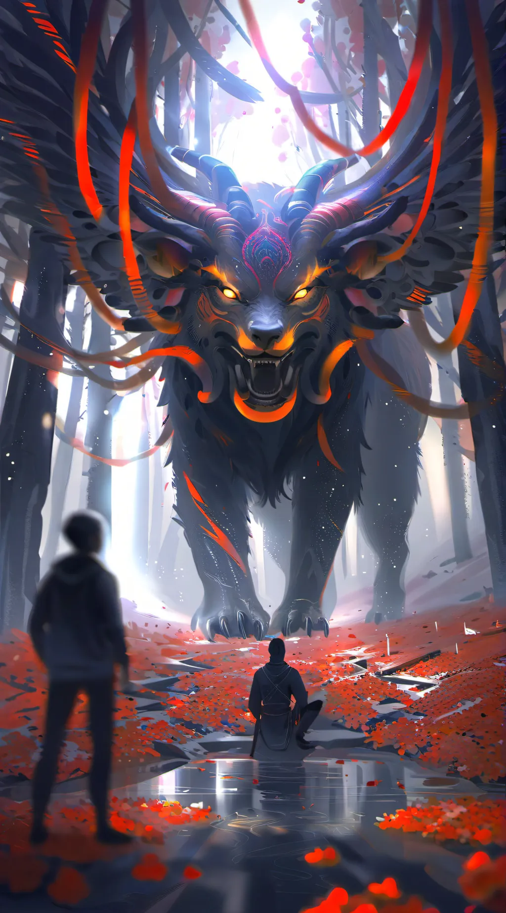 ai character: Wishing wolve background