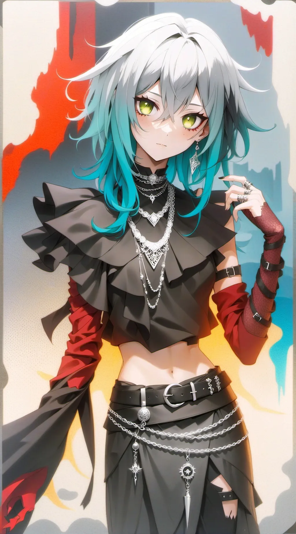 ai character: Redblu background