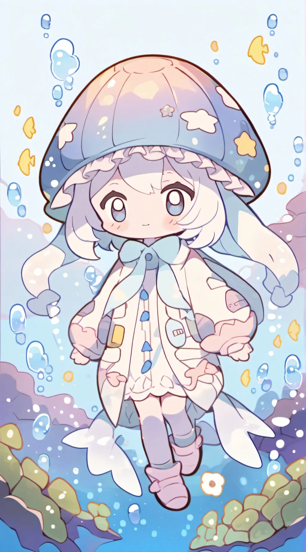 ai character: Bubble background