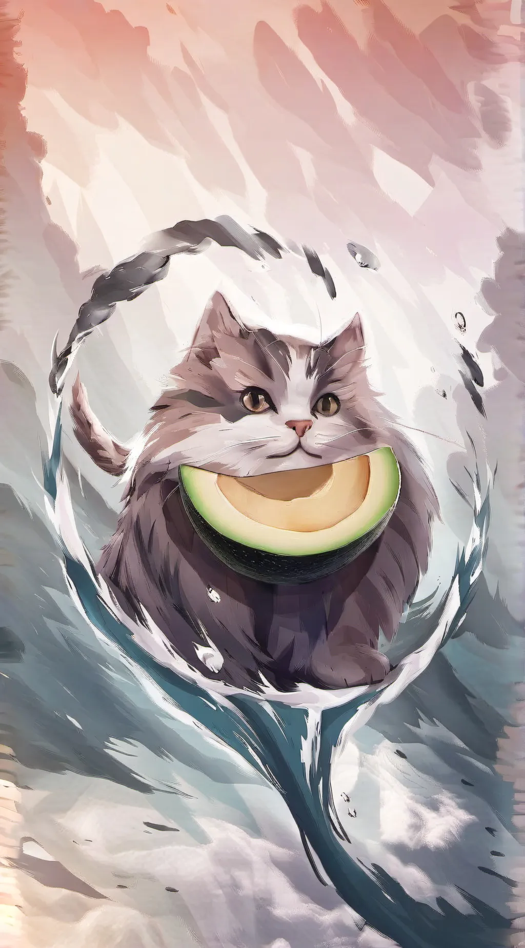 ai character: avocado cat background