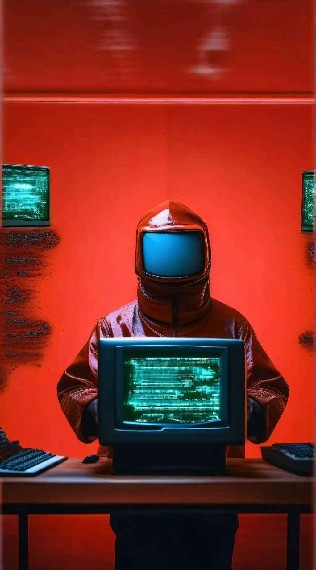 ai character: computer man  background