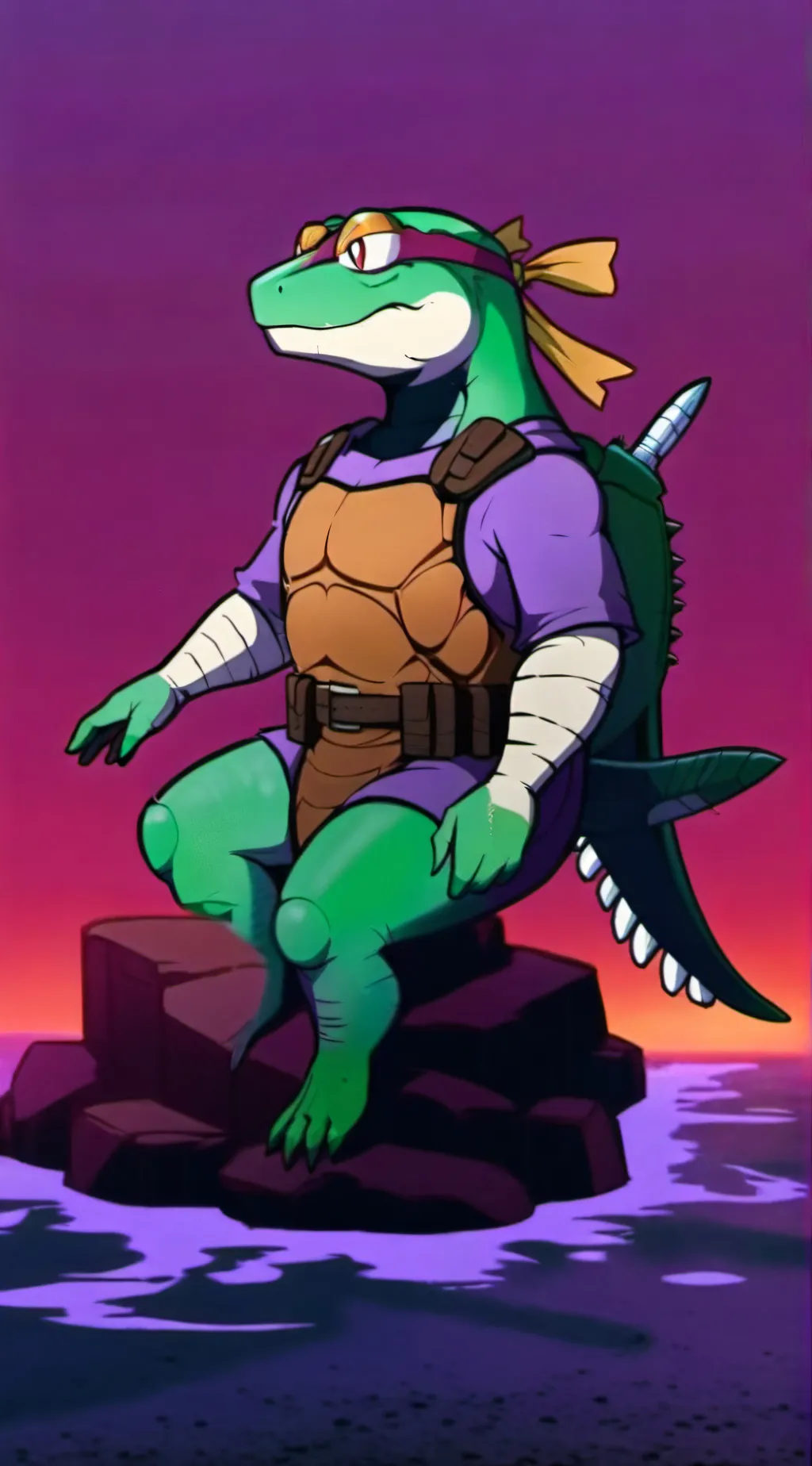 ai character: ROTTMNT Donatello  background