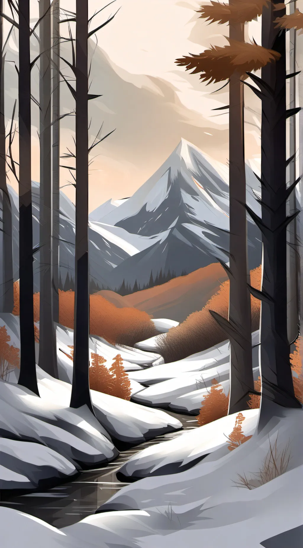 ai character: HH Tundra forest background