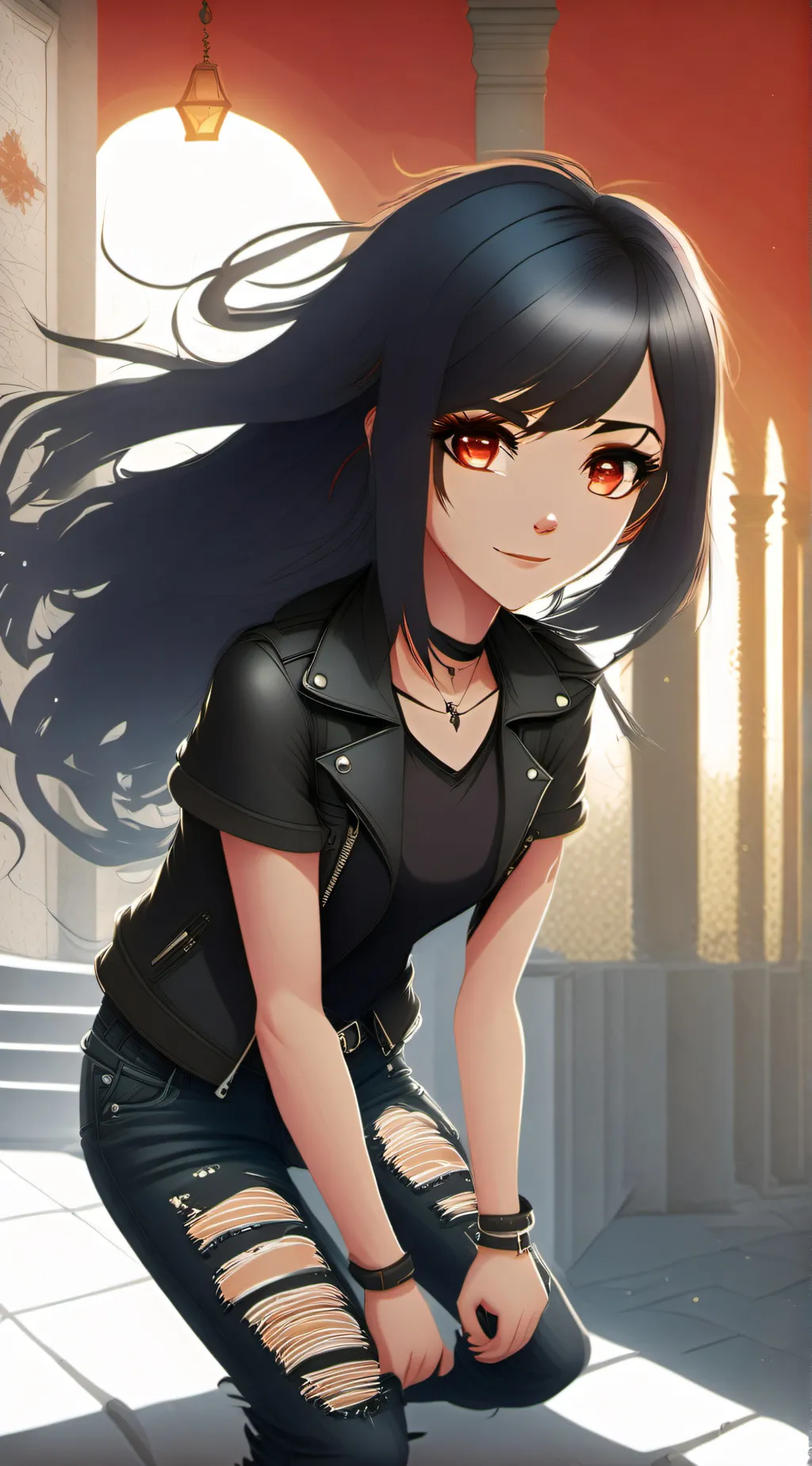 ai character: Raven Hh🖤🖤🖤🧊🧊🧊🔥🔥🔥 background