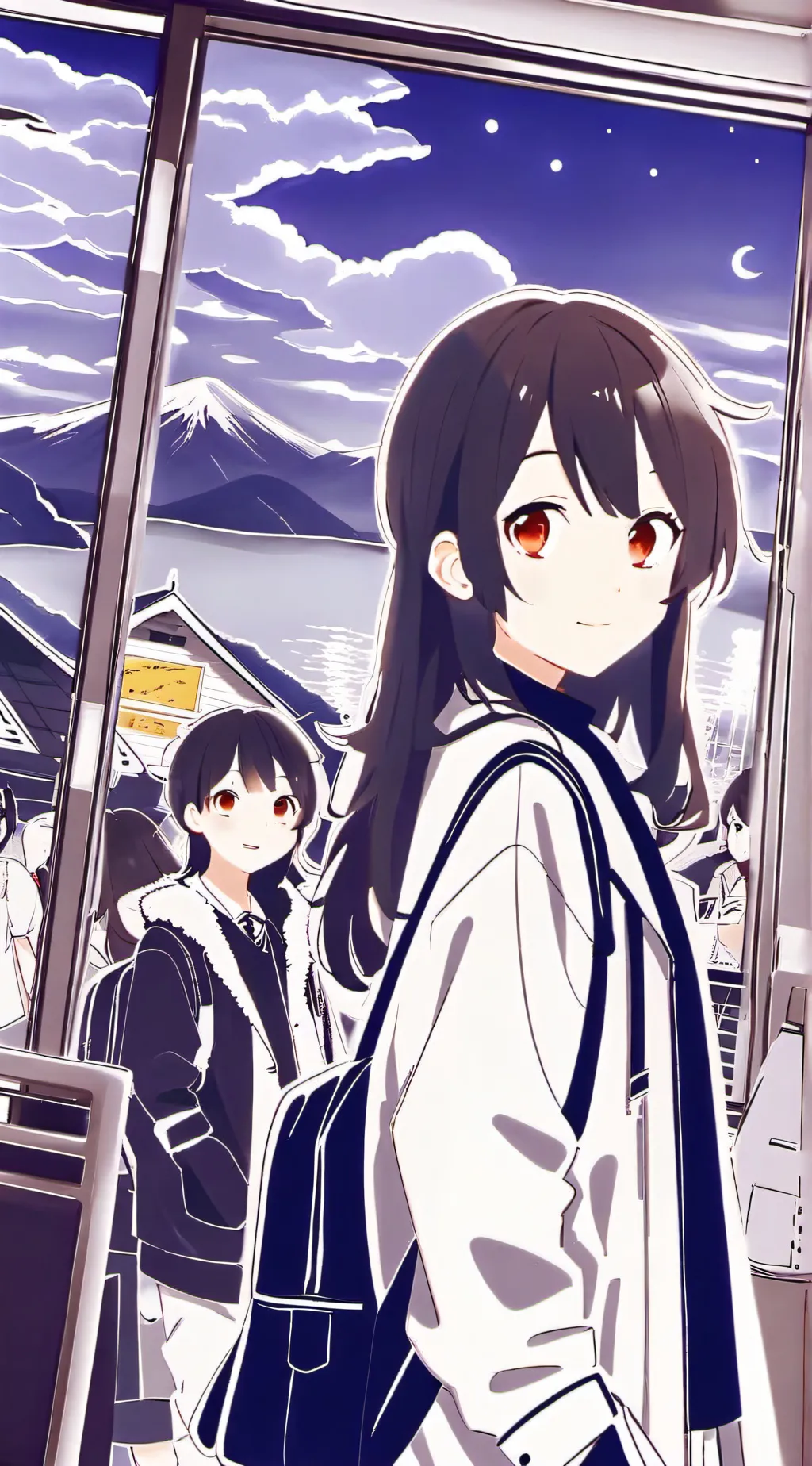 ai character: school trip background