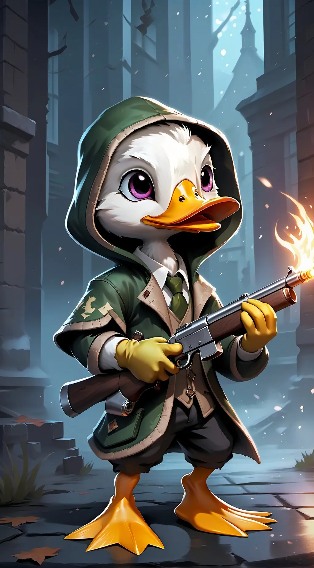 ai character: arson duck background