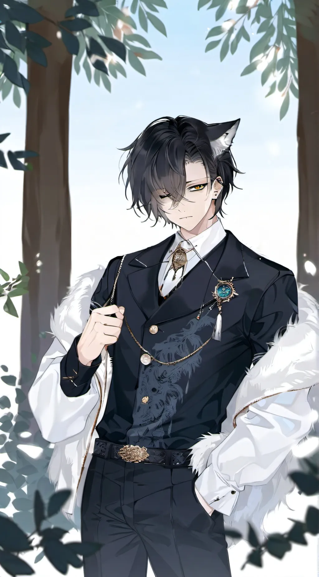 ai character: 🐺Leon🐺 background