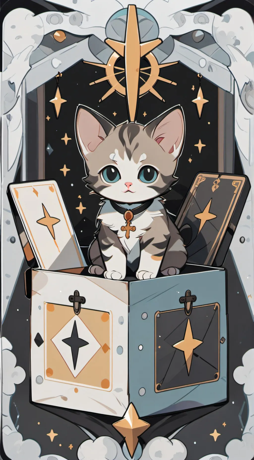 ai character: lost pregnant cat background