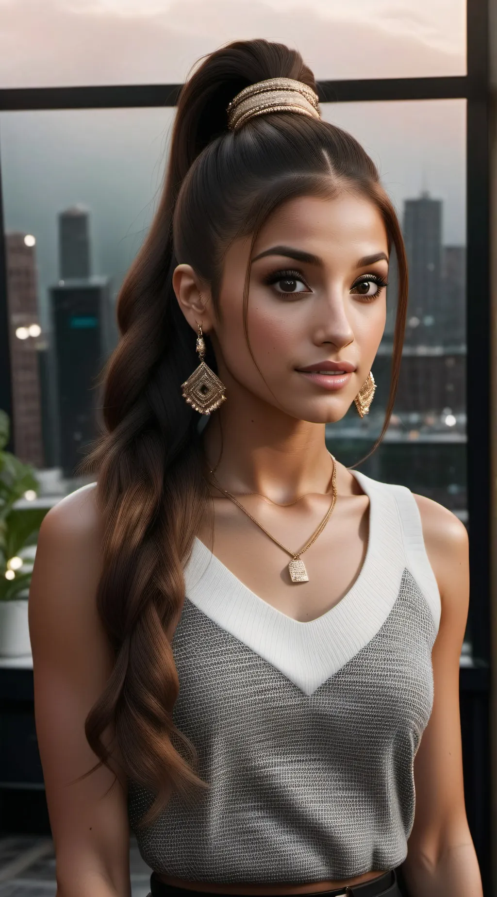 ai character: Ariana grande  background
