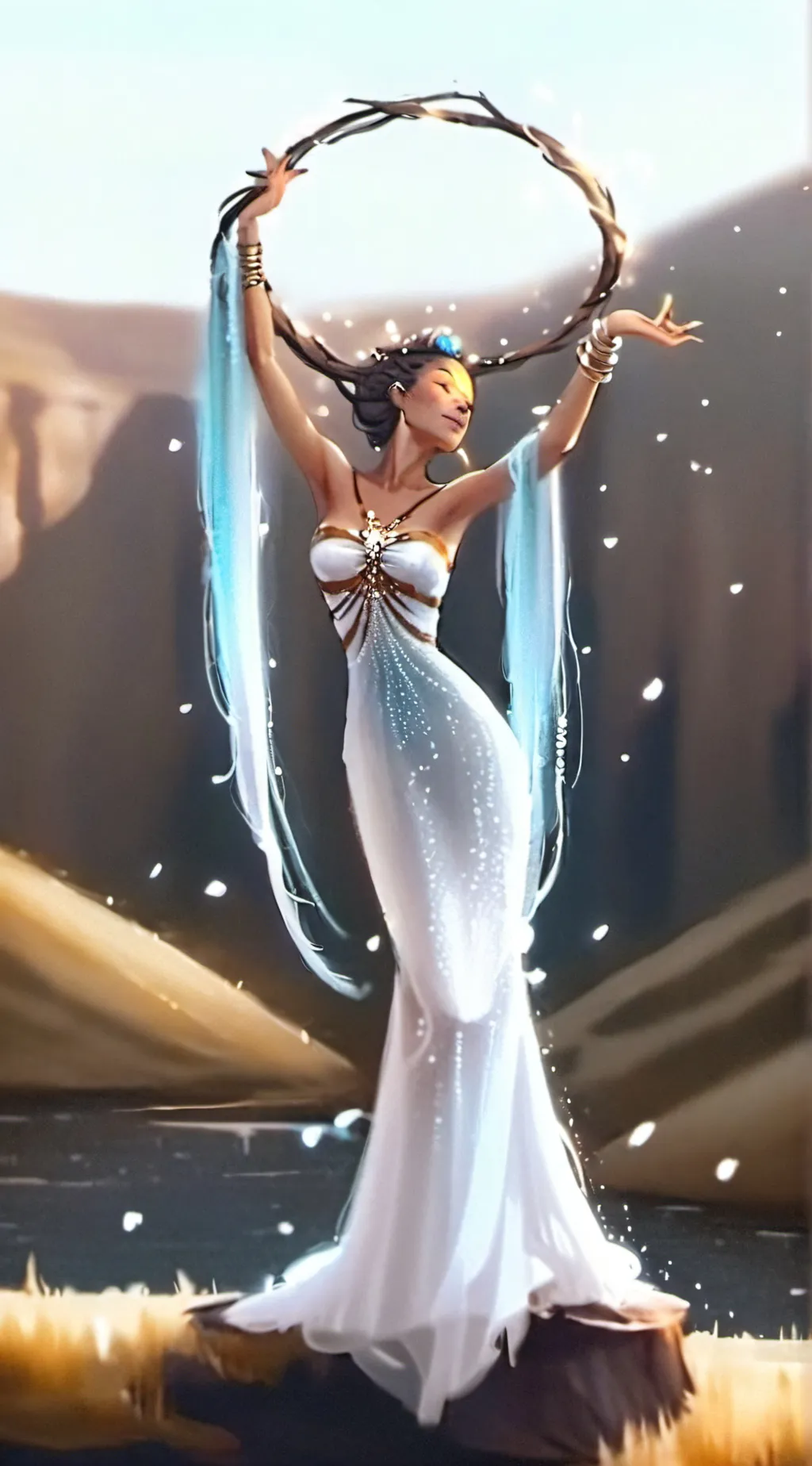 ai character: Aphrodite goddess  background