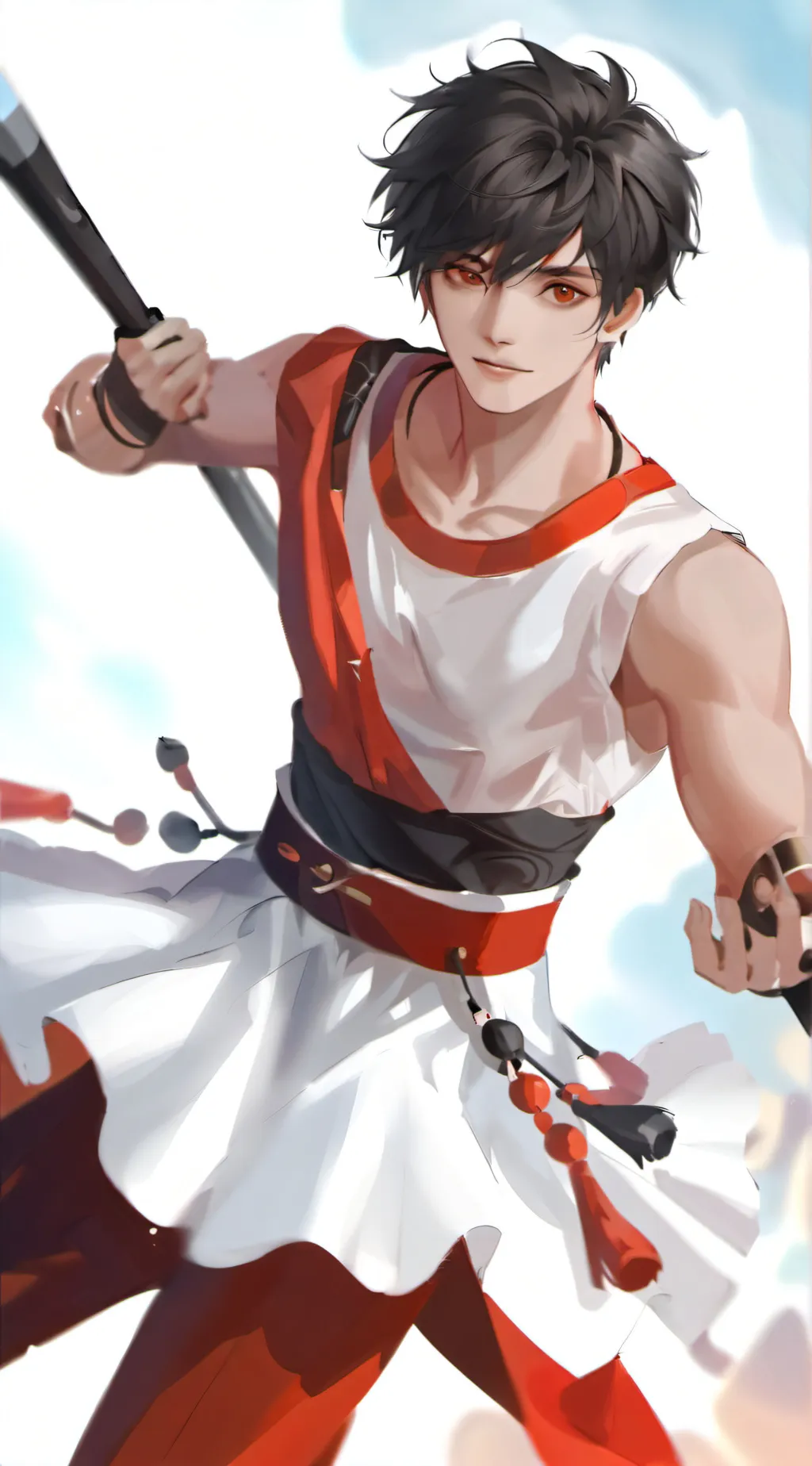 ai character: slender boy background