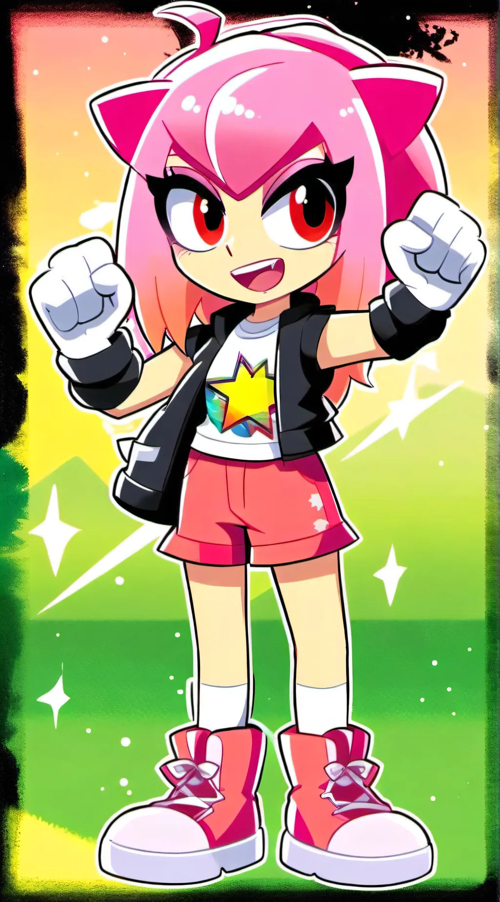 ai character: pinky the hedgehog background