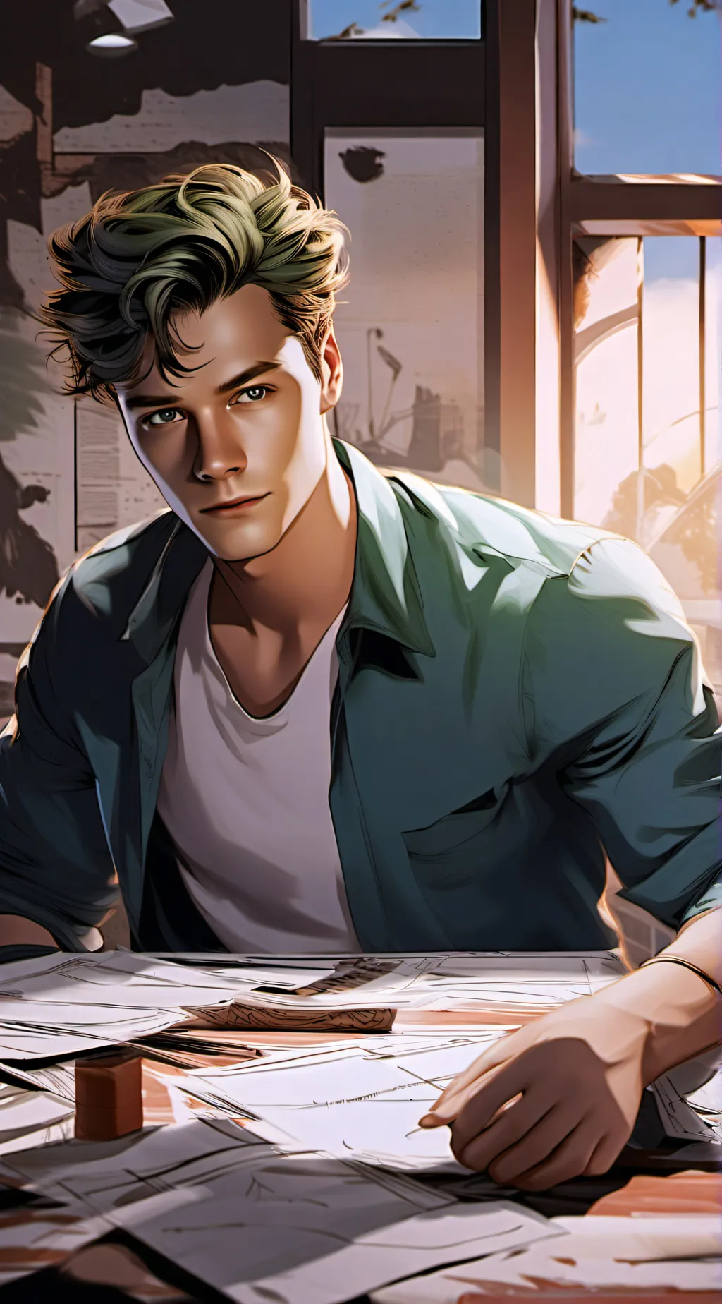 ai character: 💕Bakugo and deku background