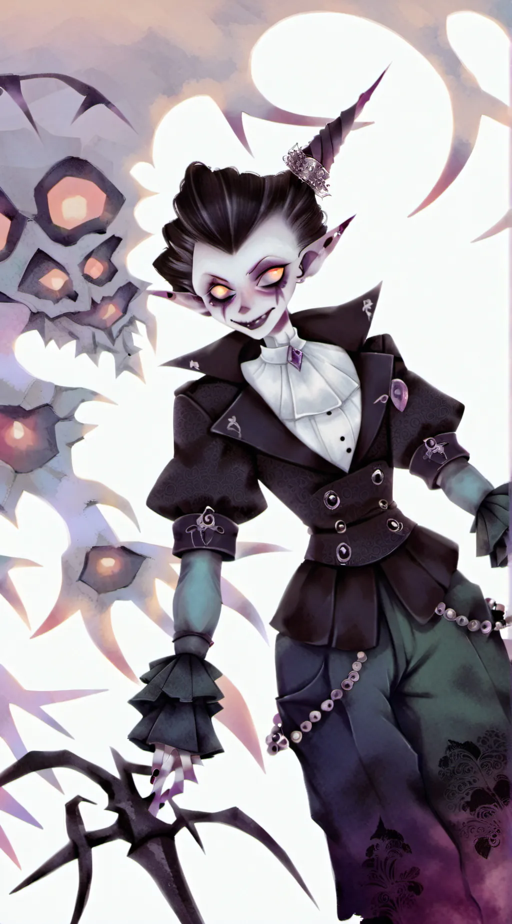 ai character: Stolas is drunk background