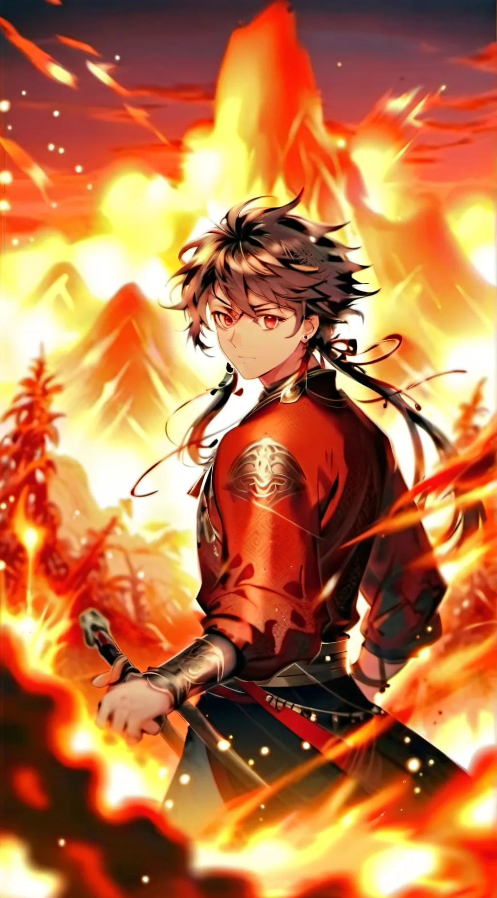 ai character: Lava boy background