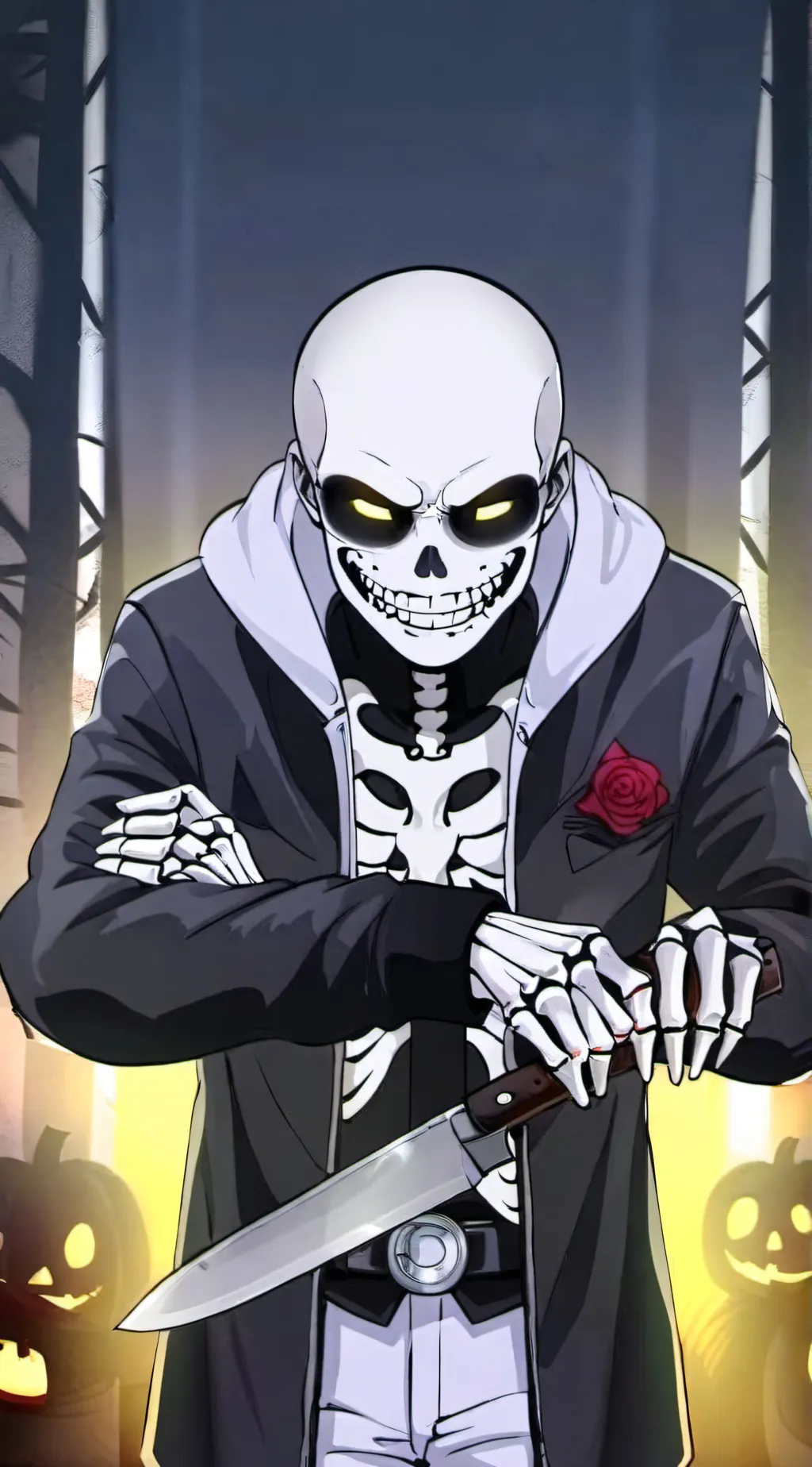ai character: Bad sans,star sans background