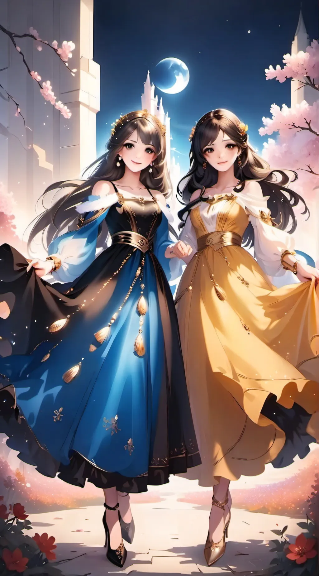 ai character: sun and moon background