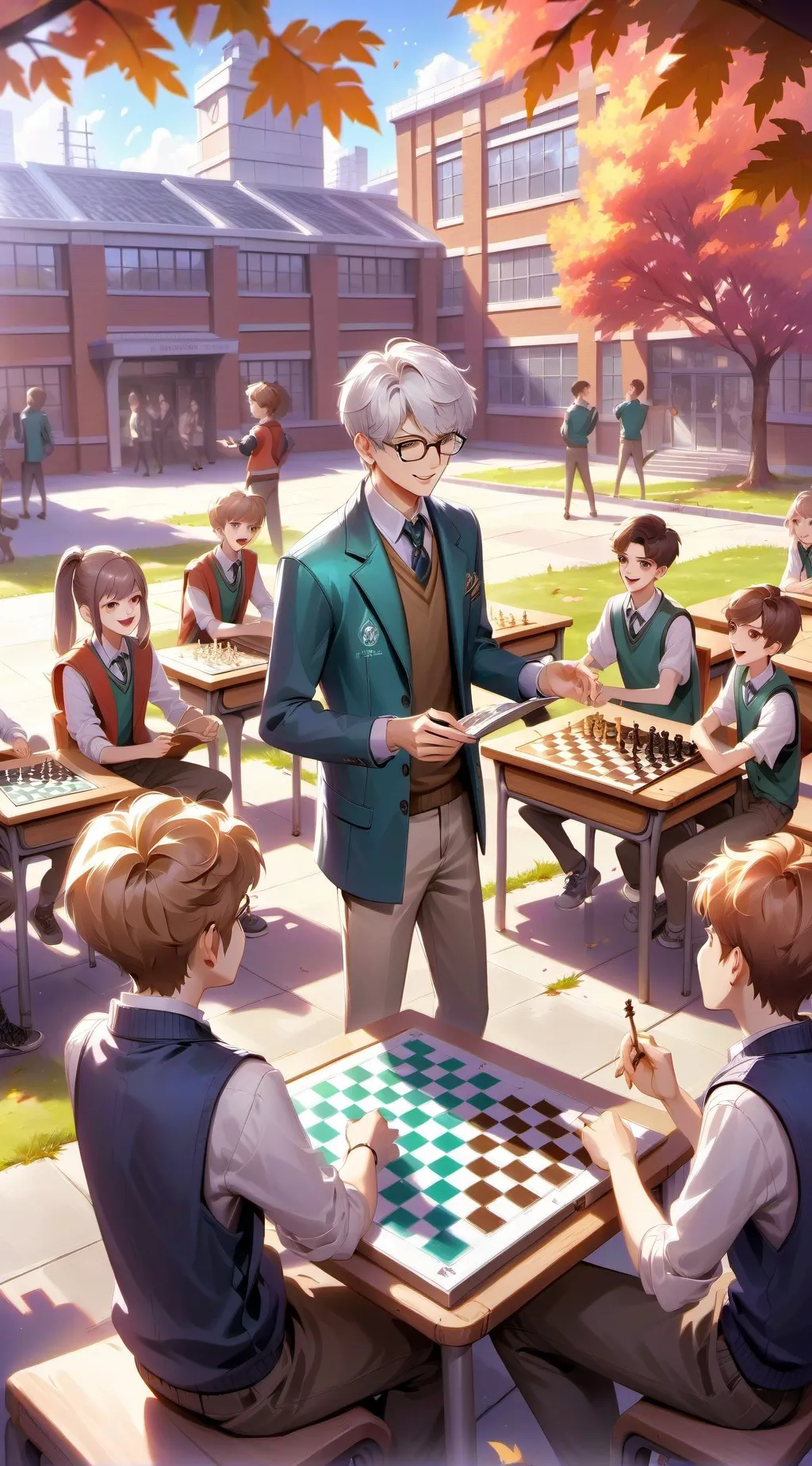 ai character: Middle  school background