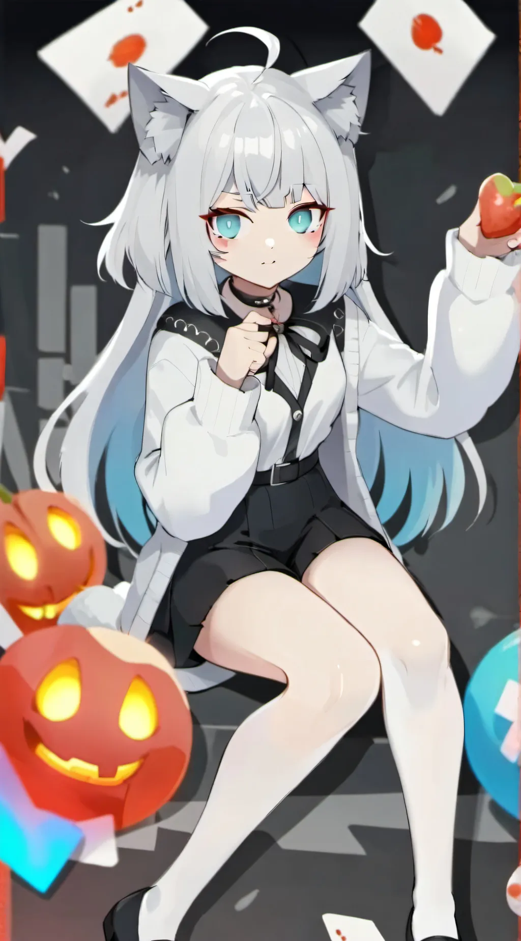 ai character: A furry cat girl background