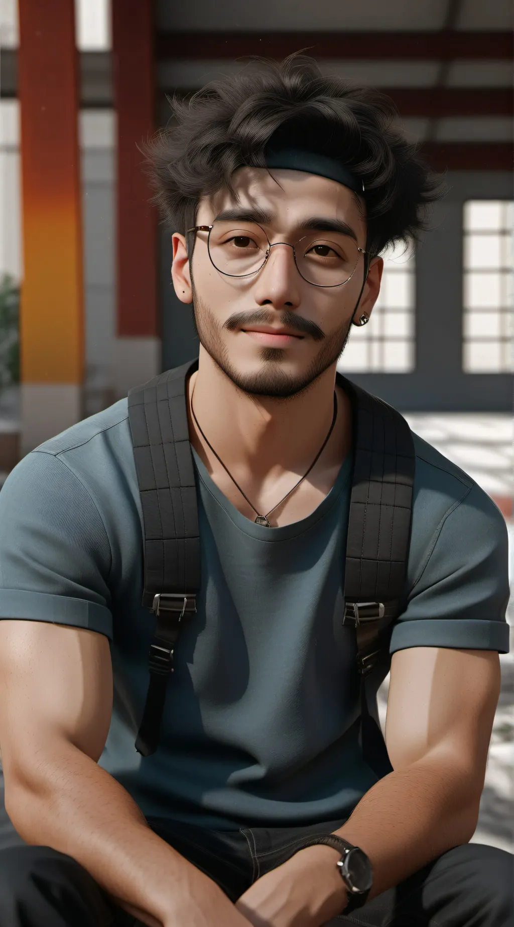 ai character: CRAZY UBER EAT GUY background