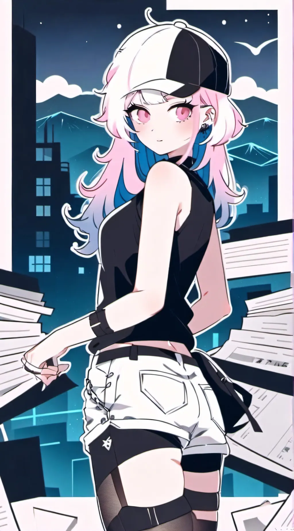 ai character: Magenta  background