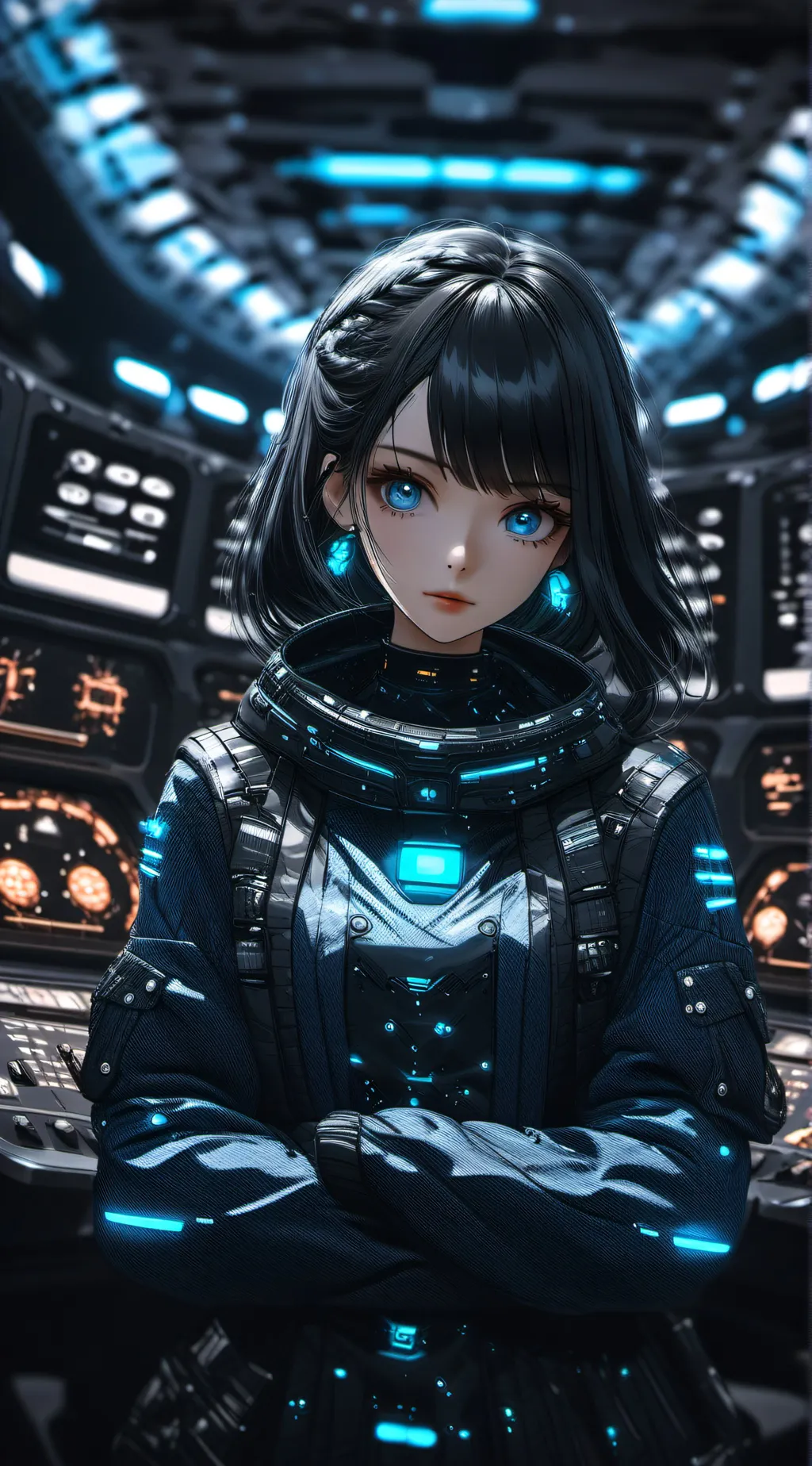 ai character: Neon background