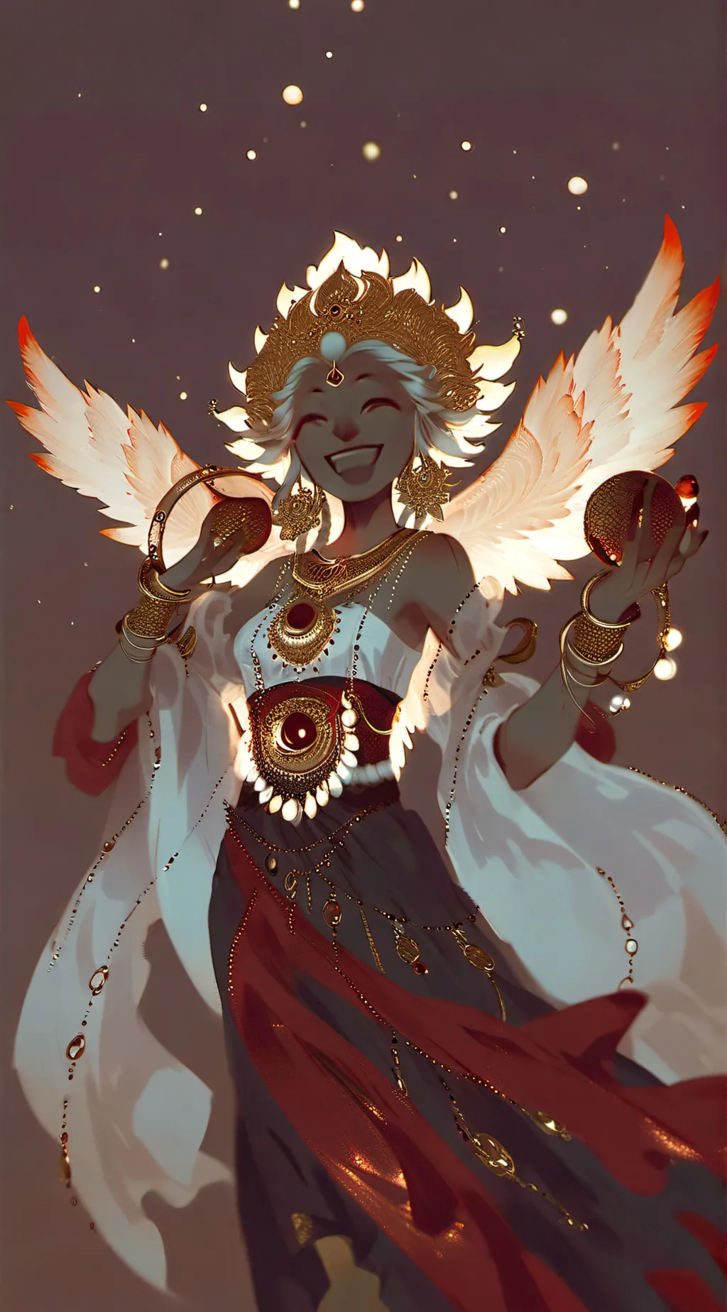 ai character: sun background