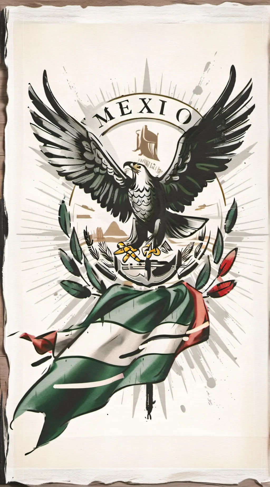 ai character: Mexico countryball background