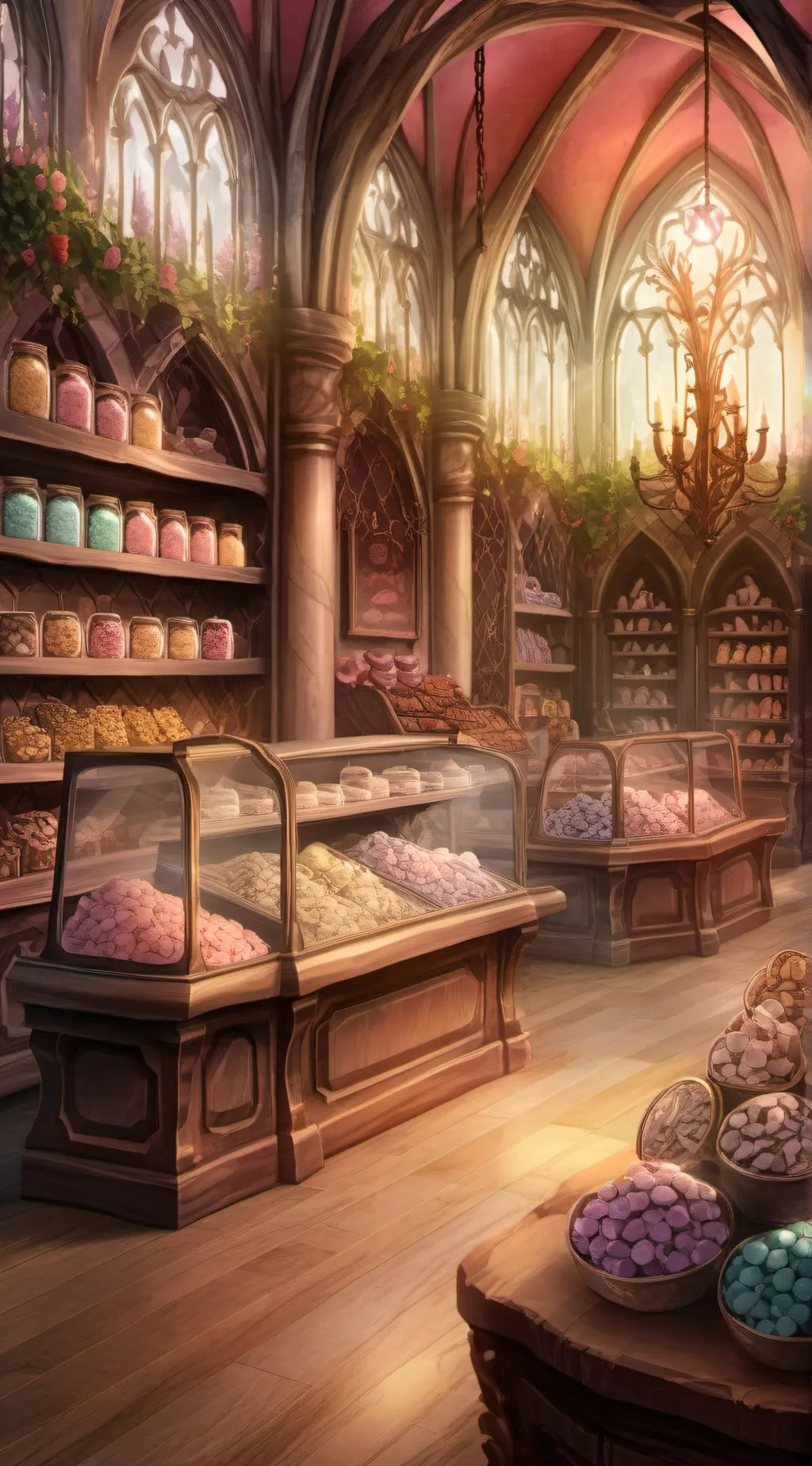 ai character: hh Candy Store! background