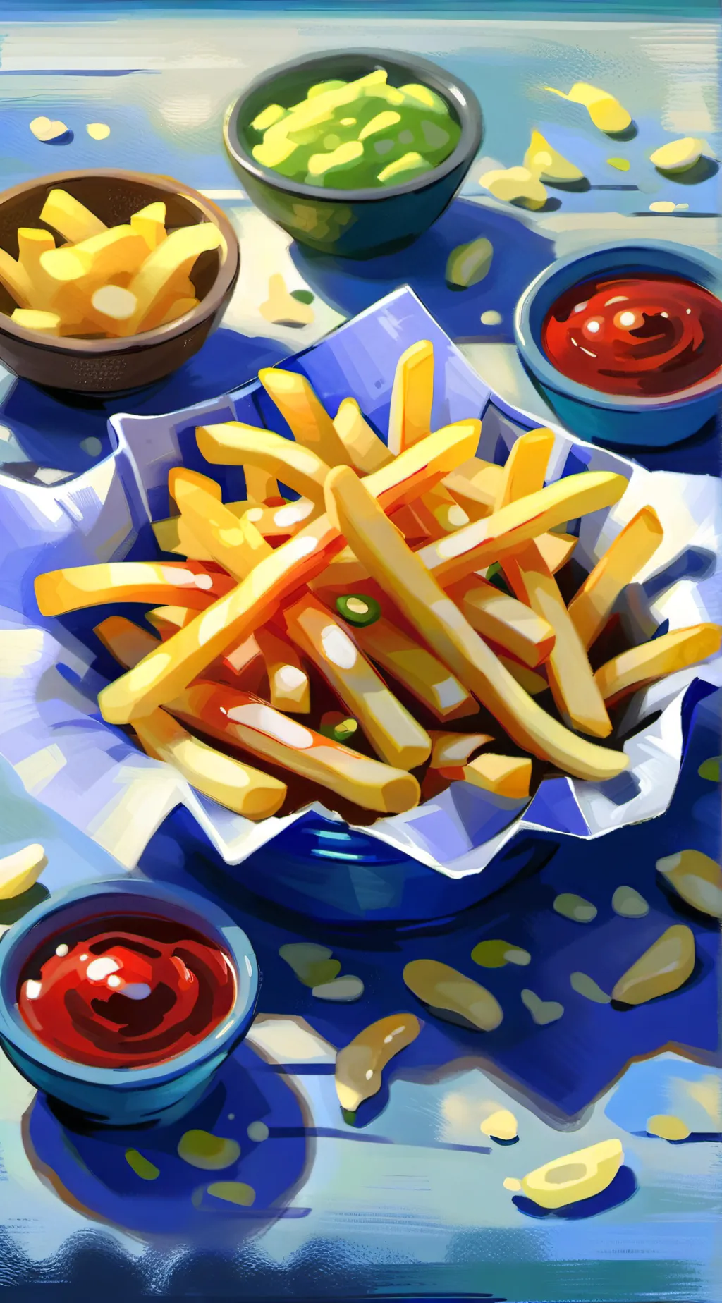 ai character: French fries background