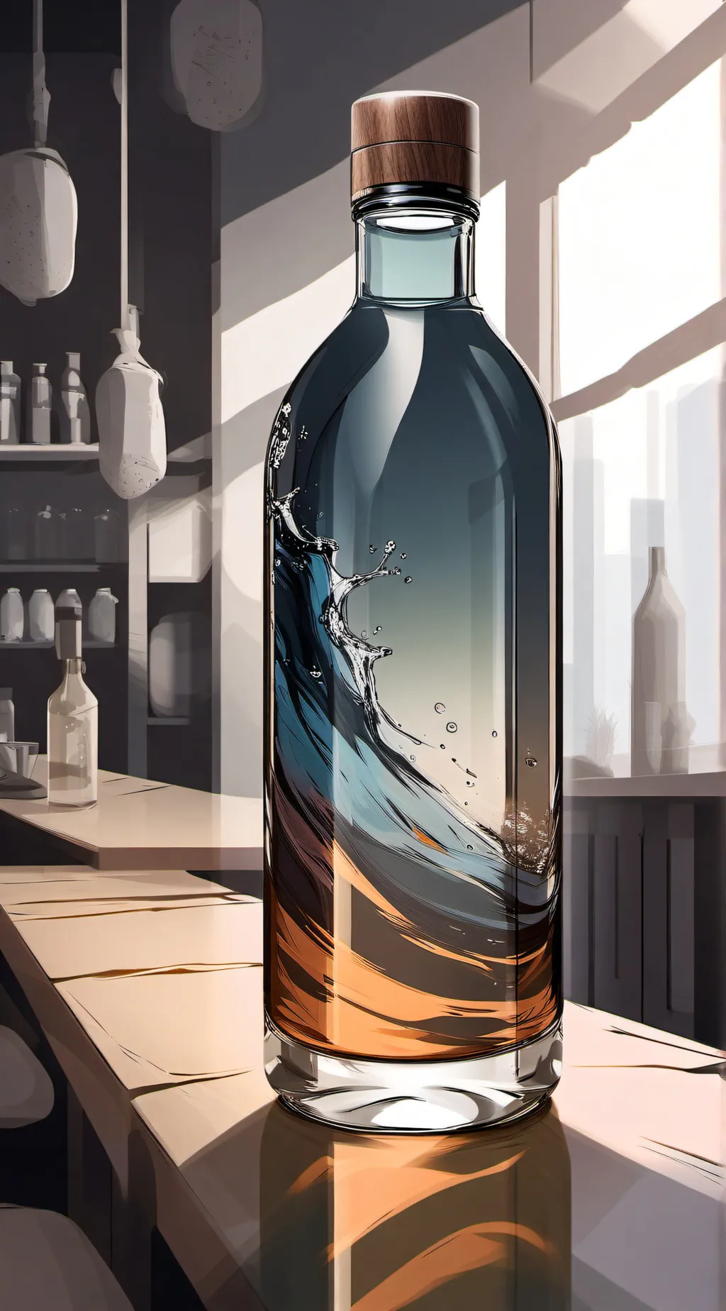 ai character: Water background