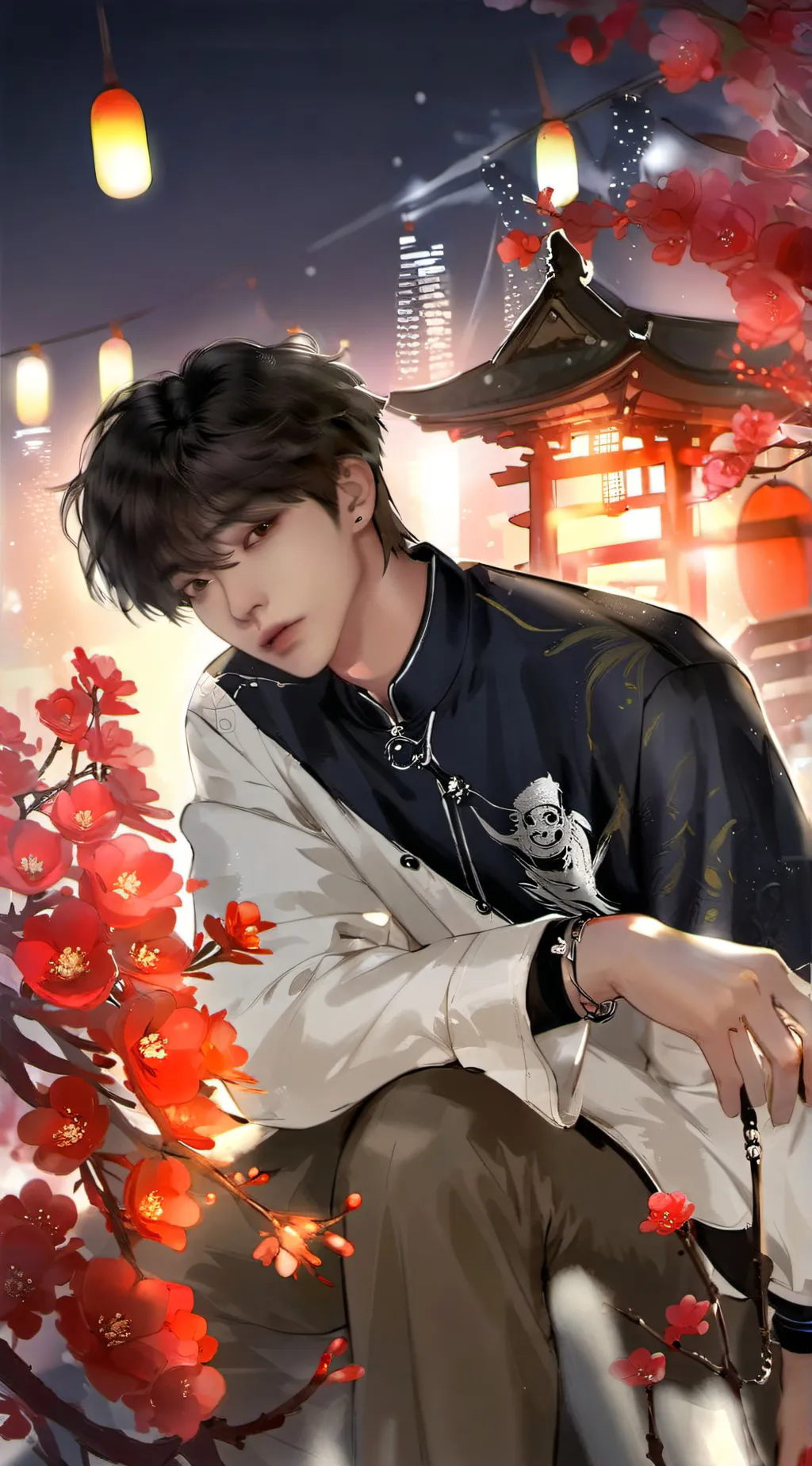 ai character: working Min background