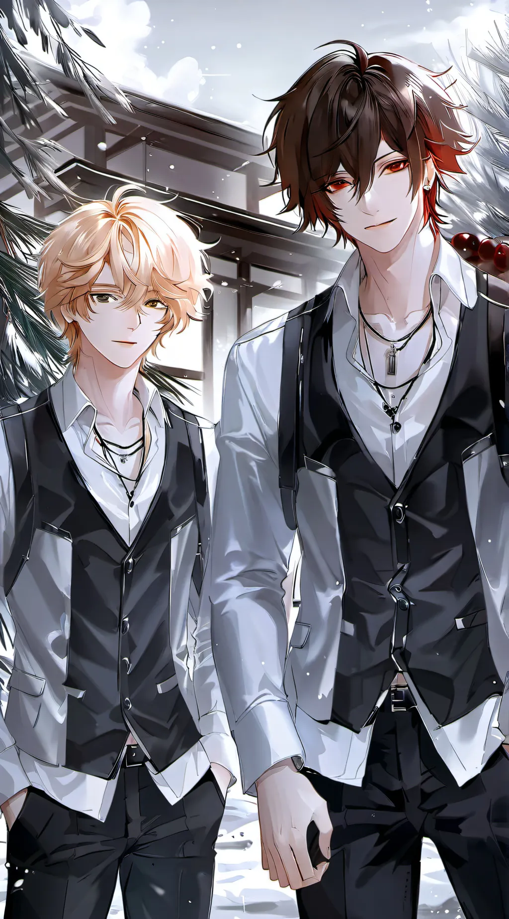 ai character: Damion and Issac  background