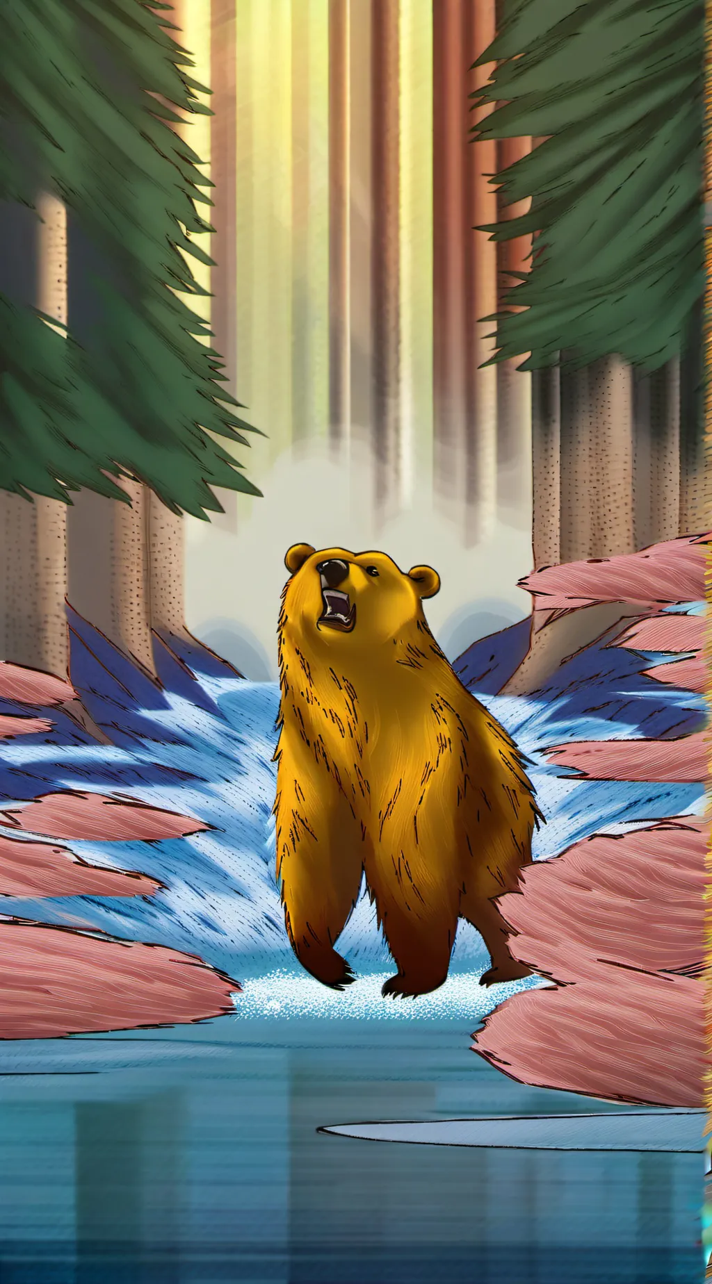 ai character: golden bear :) background