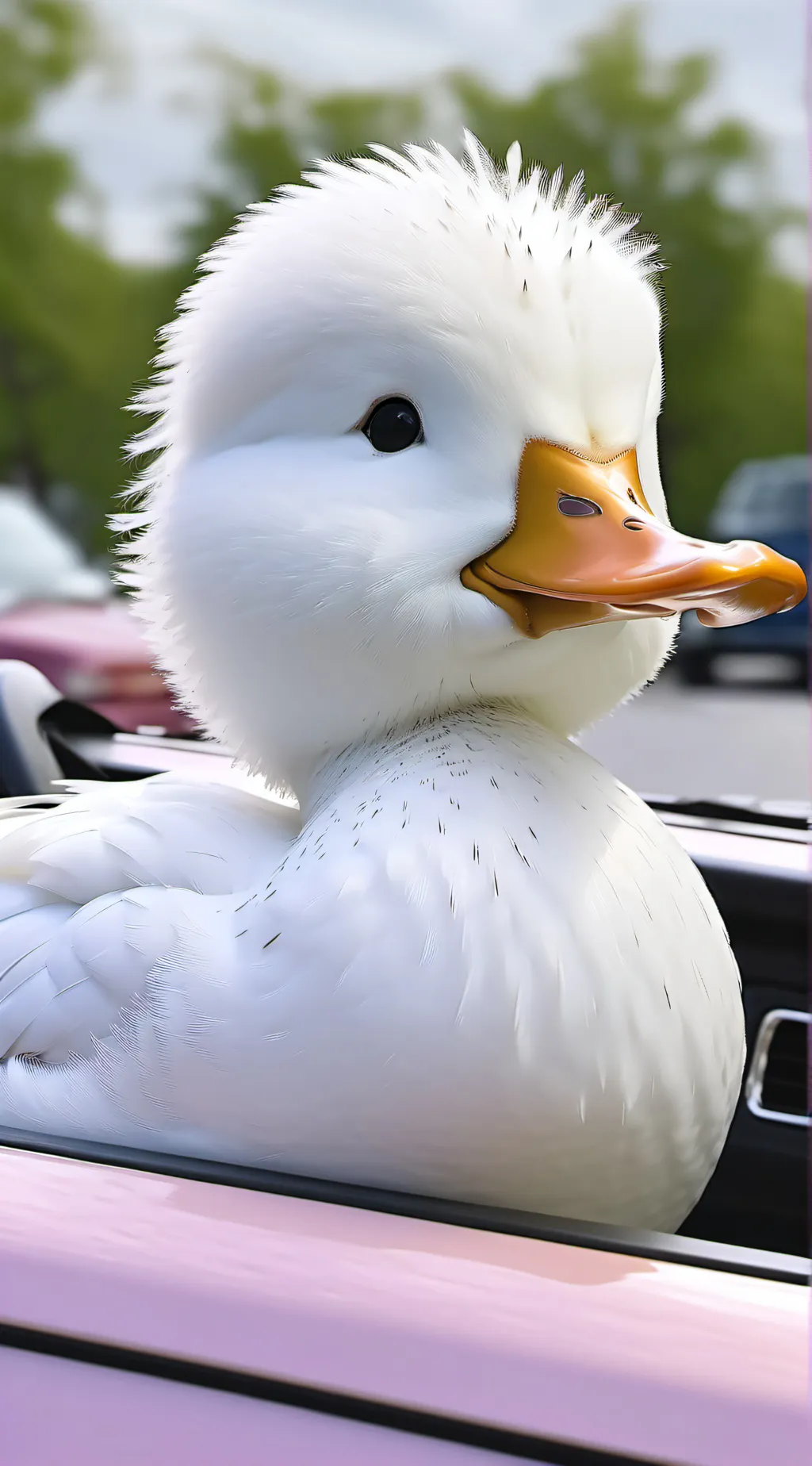 ai character: White ducky background