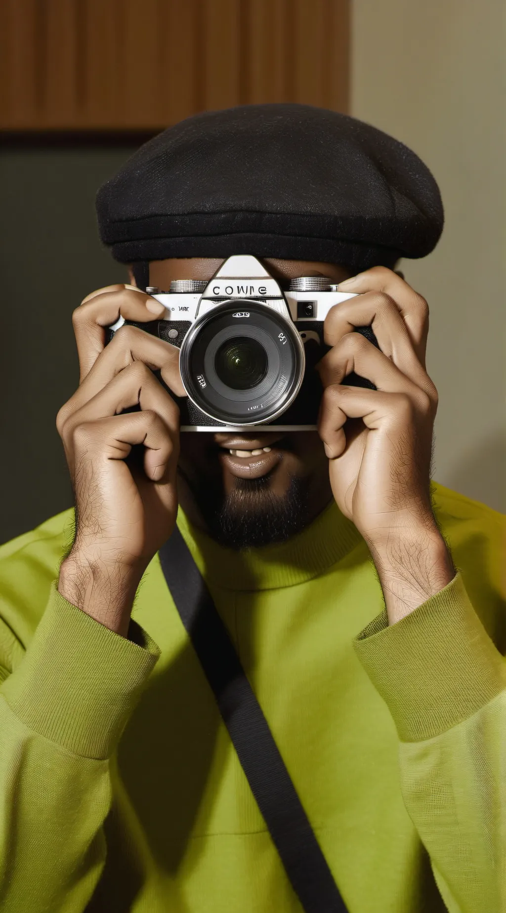 ai character: new york photo background