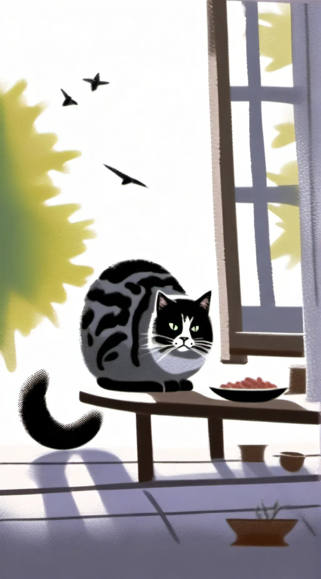 ai character: a moonlight cat background