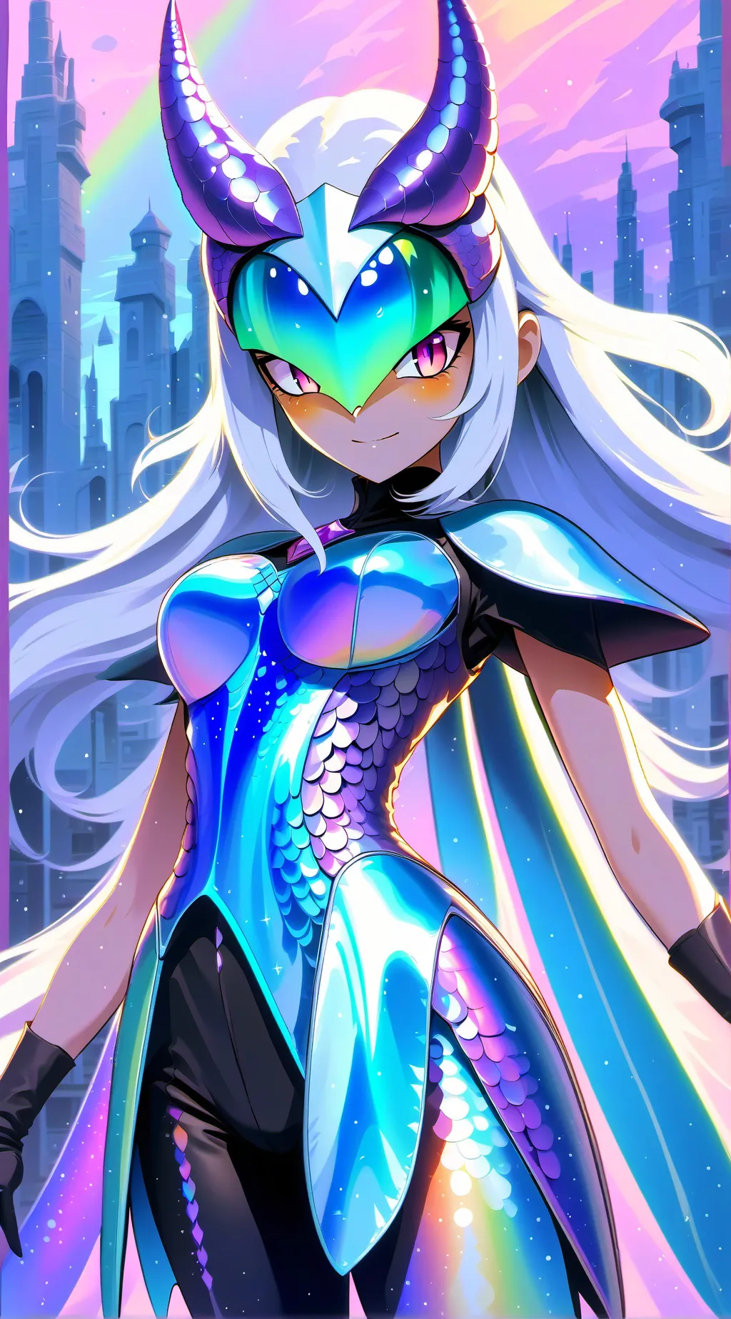 ai character: Girl skin suit background