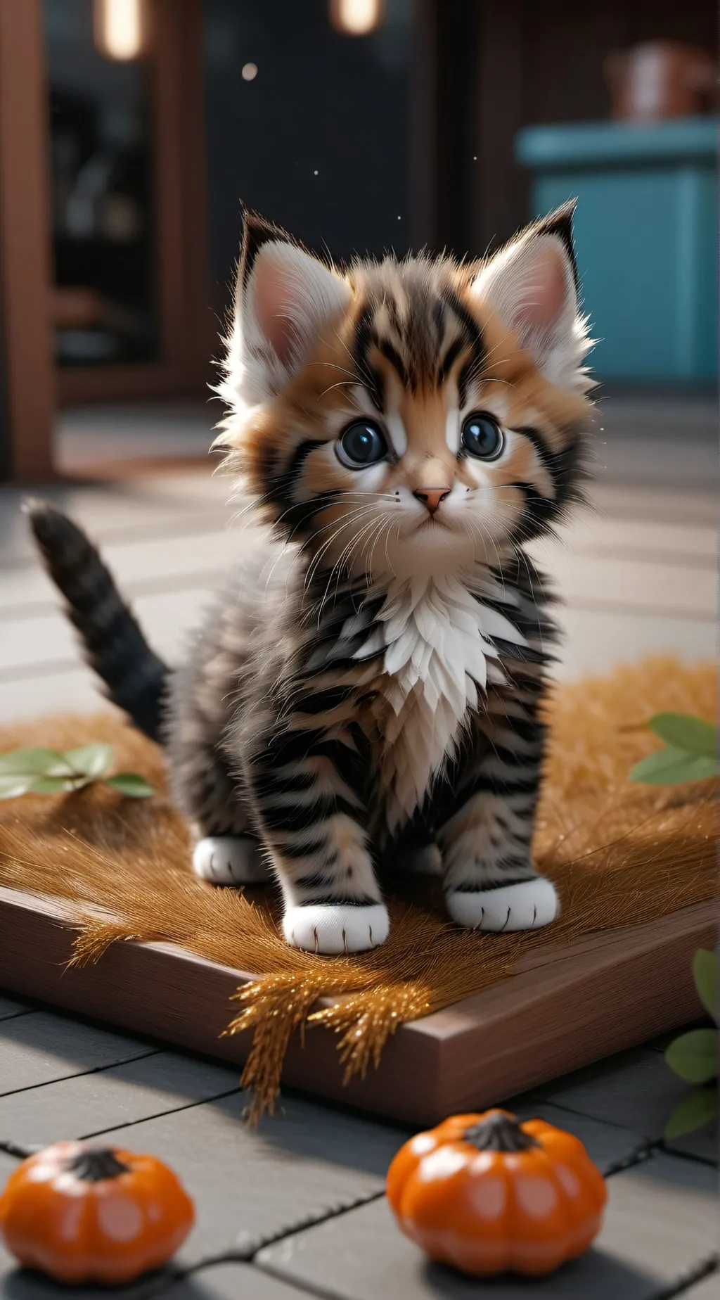 ai character: kitten. background