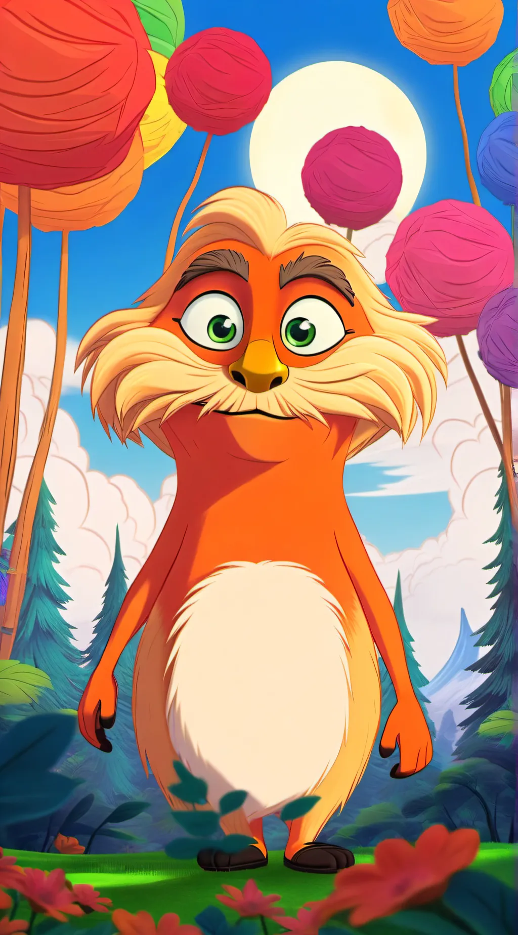 ai character: Lorax  background