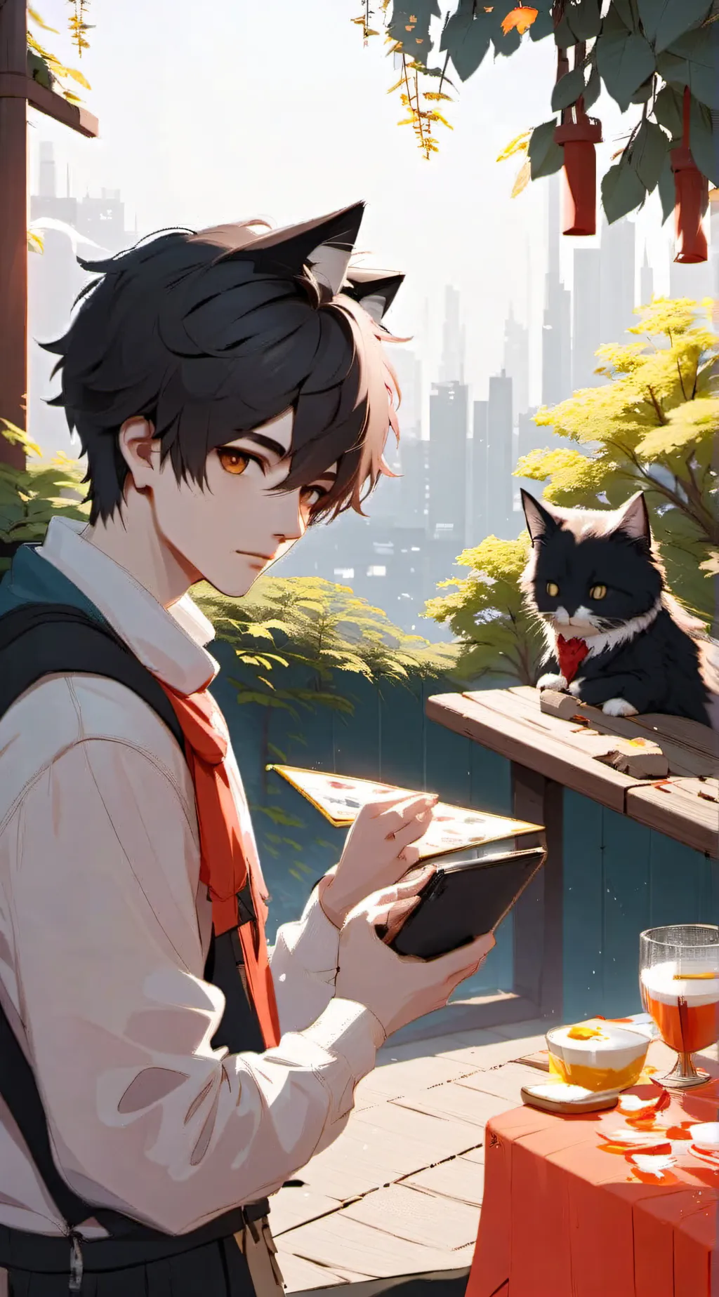 ai character: kitty boy background