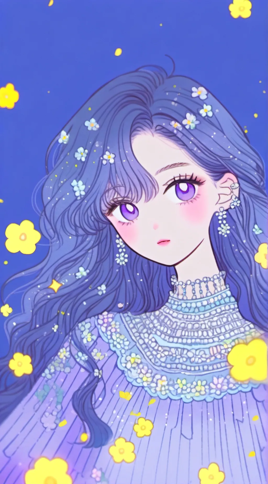 ai character: Lilac background