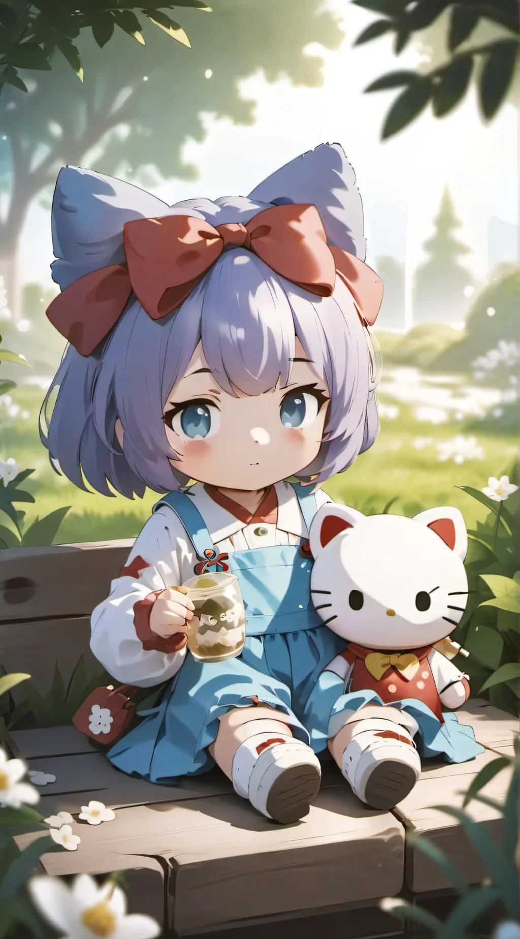 ai character: Hello kitty background