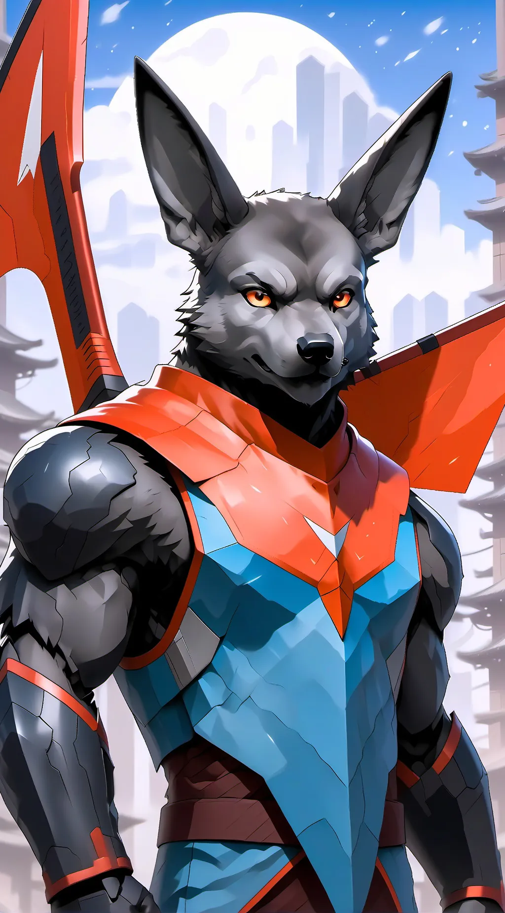 ai character: mean furry  background