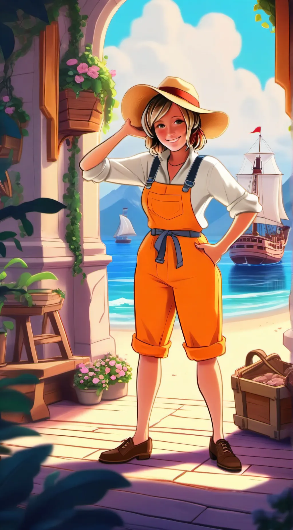 ai character: Rebecca Coriam  background